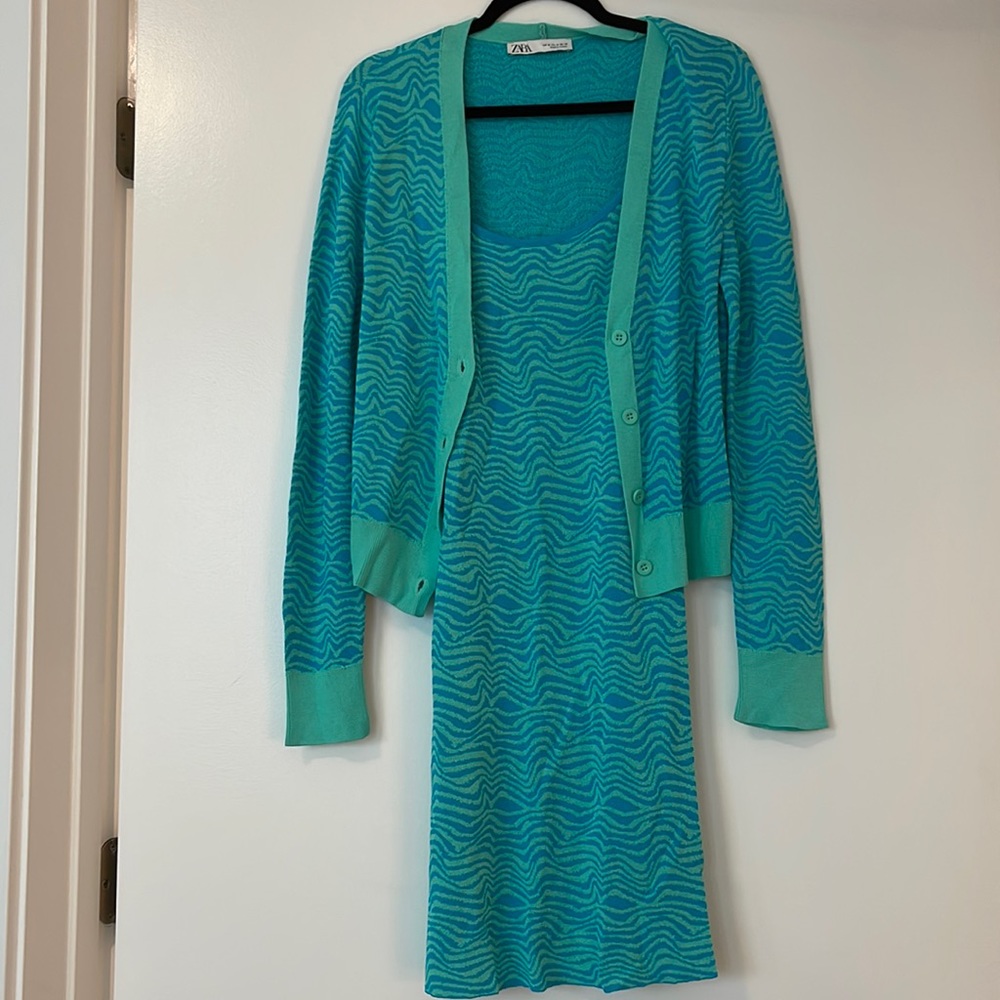 Zara Dress & Cardigan